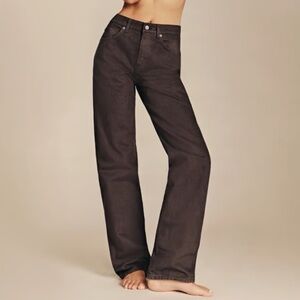 Reformation Val 90s Mid Rise Straight Jeans in Brown | 31